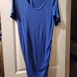 maternity dress. blue